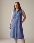 Sleeveless Linen Shirt Dress