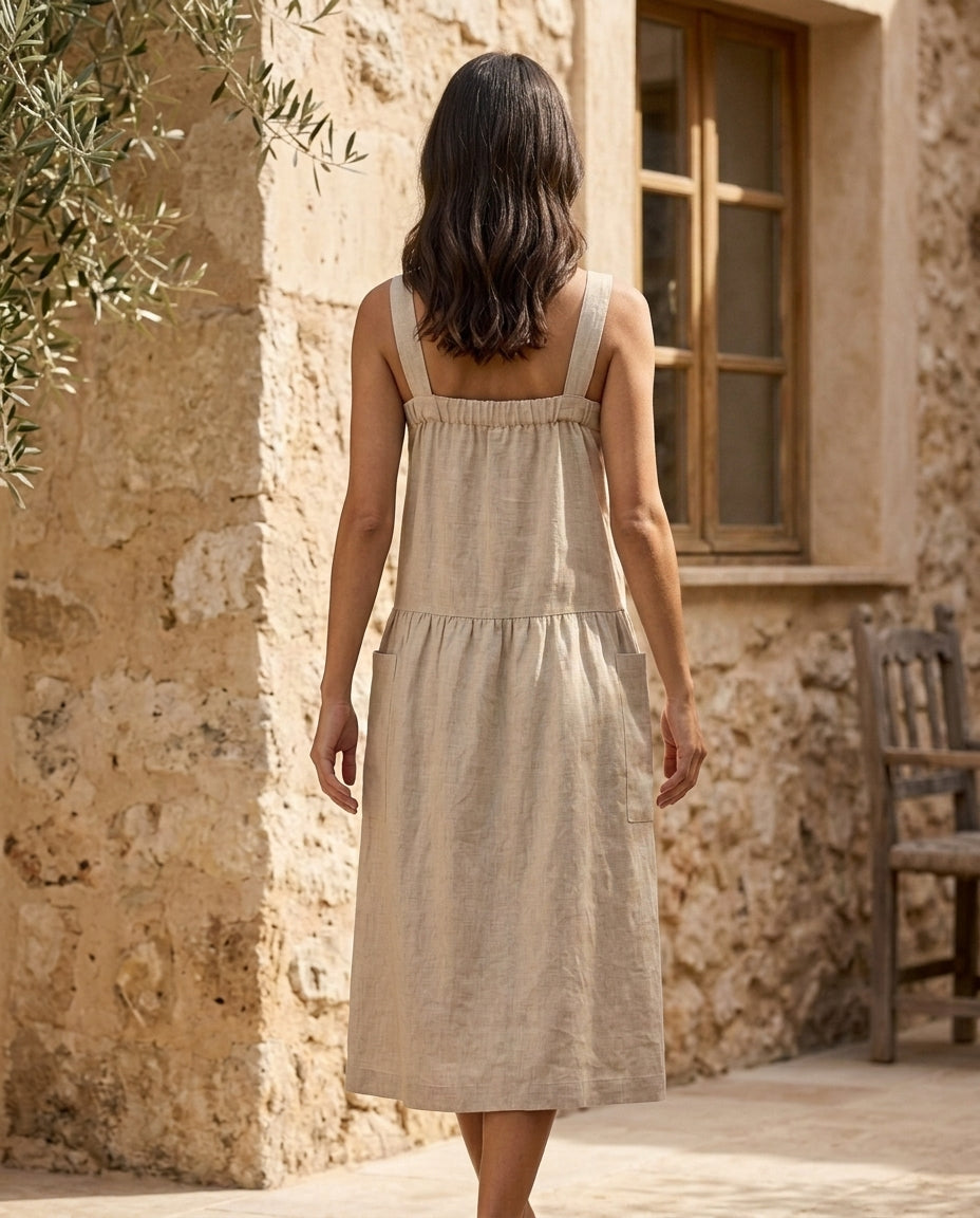 Pinafore Linen Dress