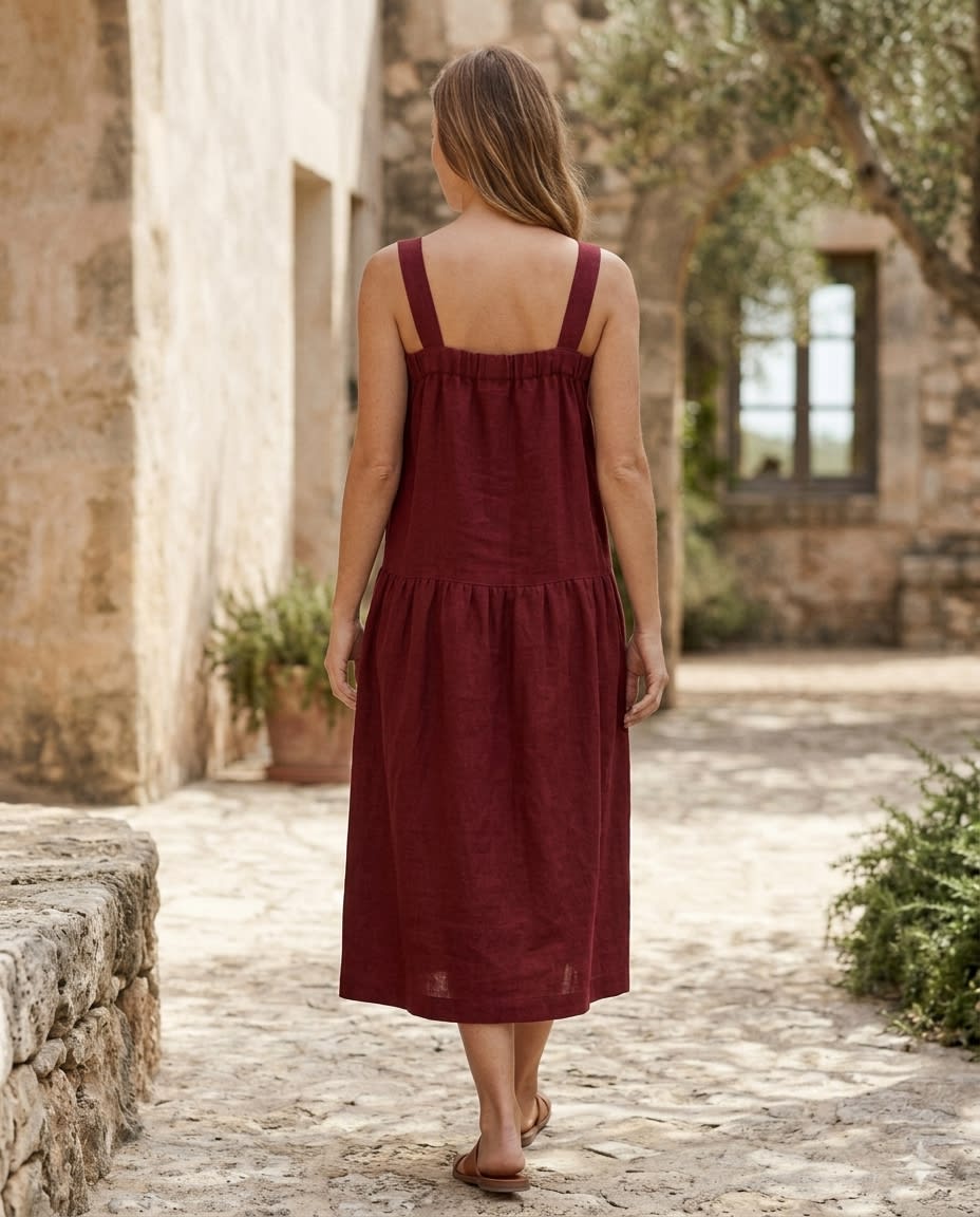 Pinafore Linen Dress