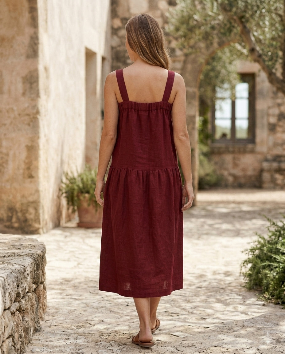 Pinafore Linen Dress