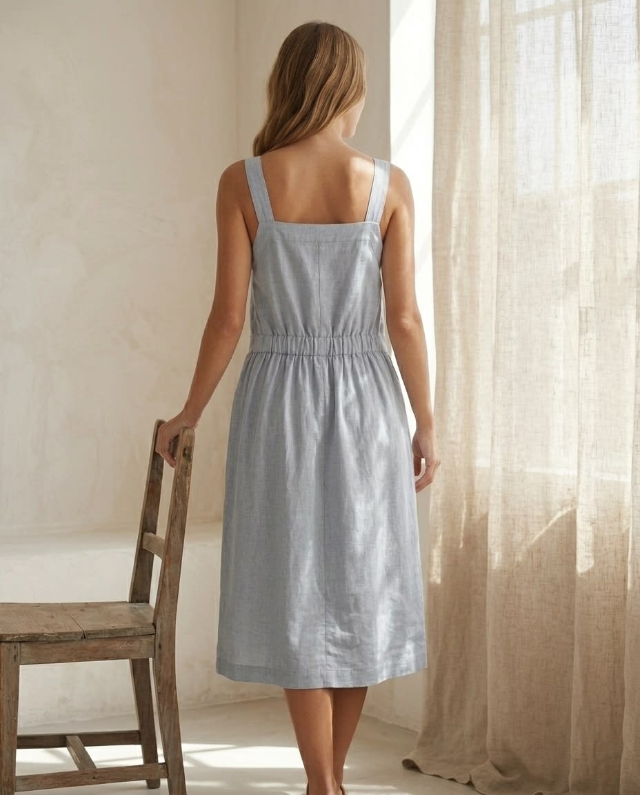 Pinafore Linen Dress