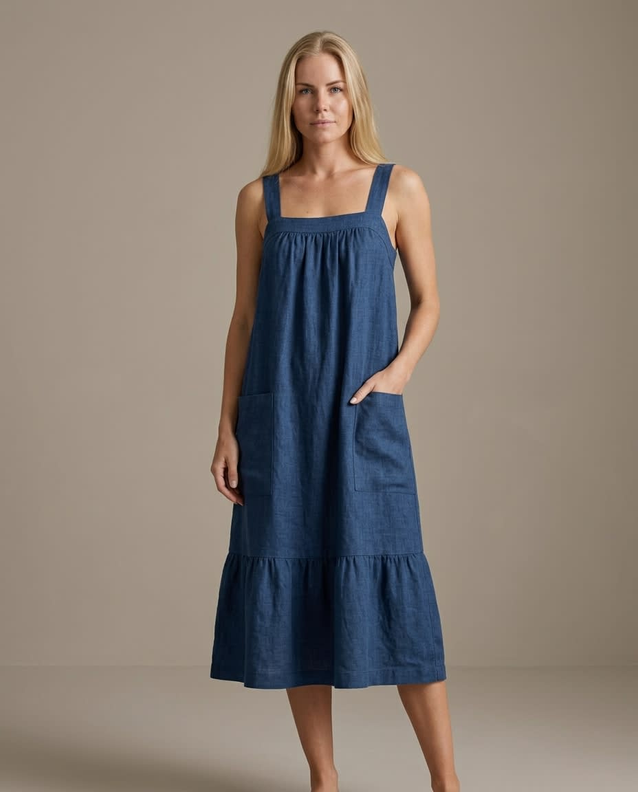 Pinafore Linen Dress