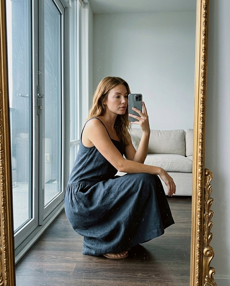 Pinafore Linen Dress