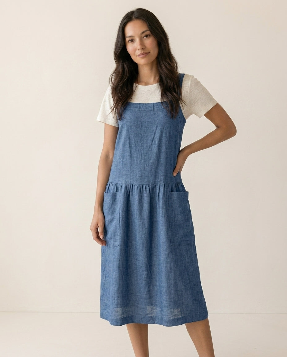 Pinafore Linen Dress
