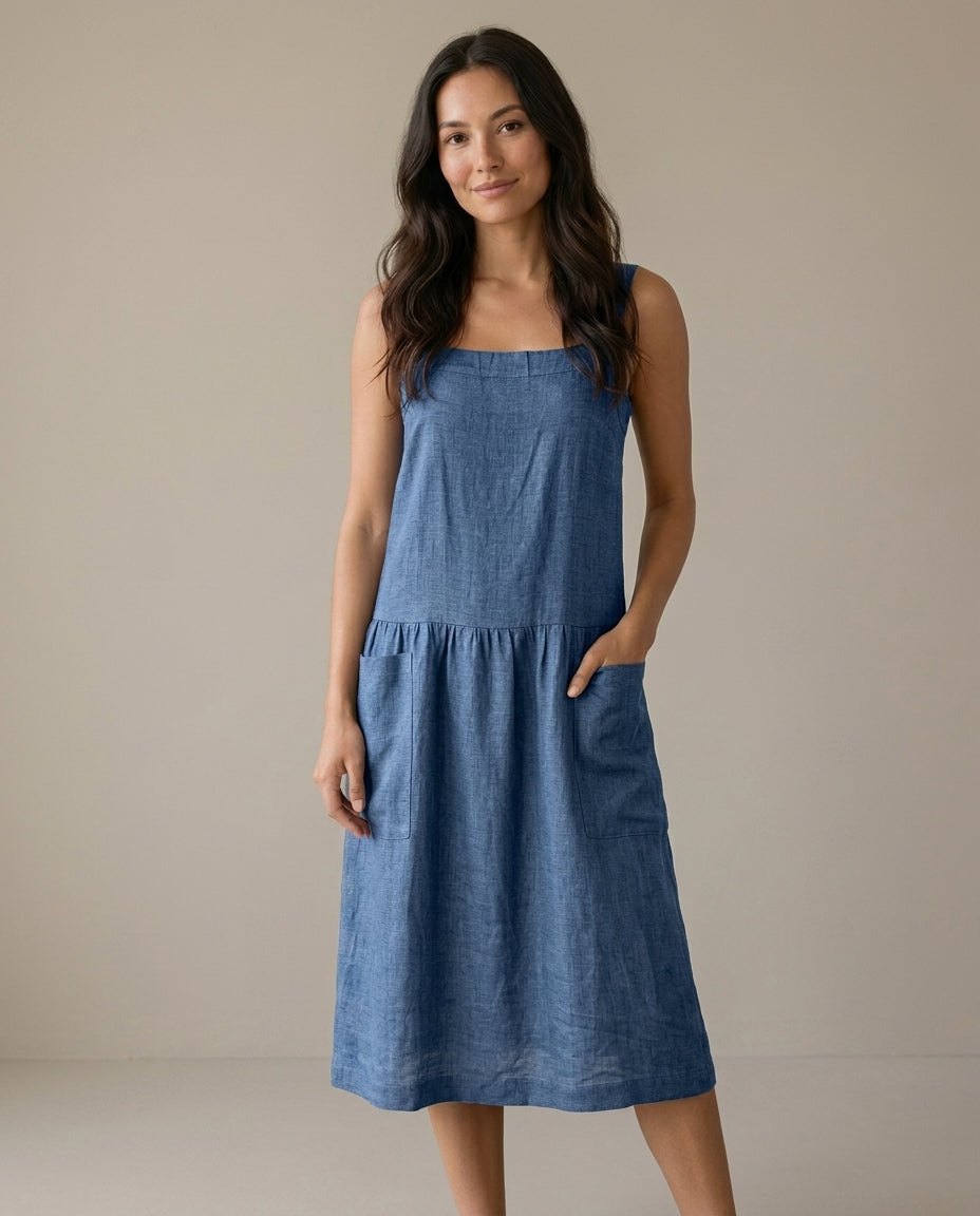Pinafore Linen Dress