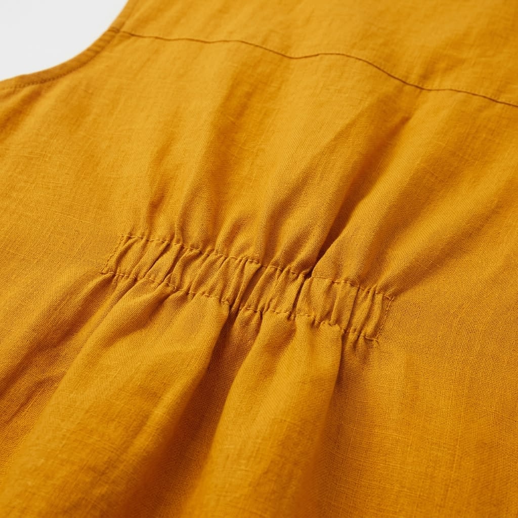 Sleeveless Button-Front Linen Midi Dress