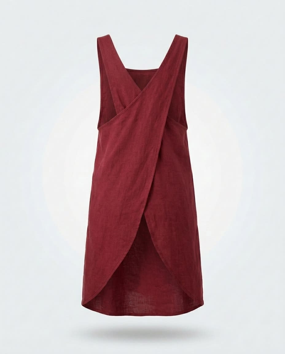 Crossback Pinafore Linen Apron Dress