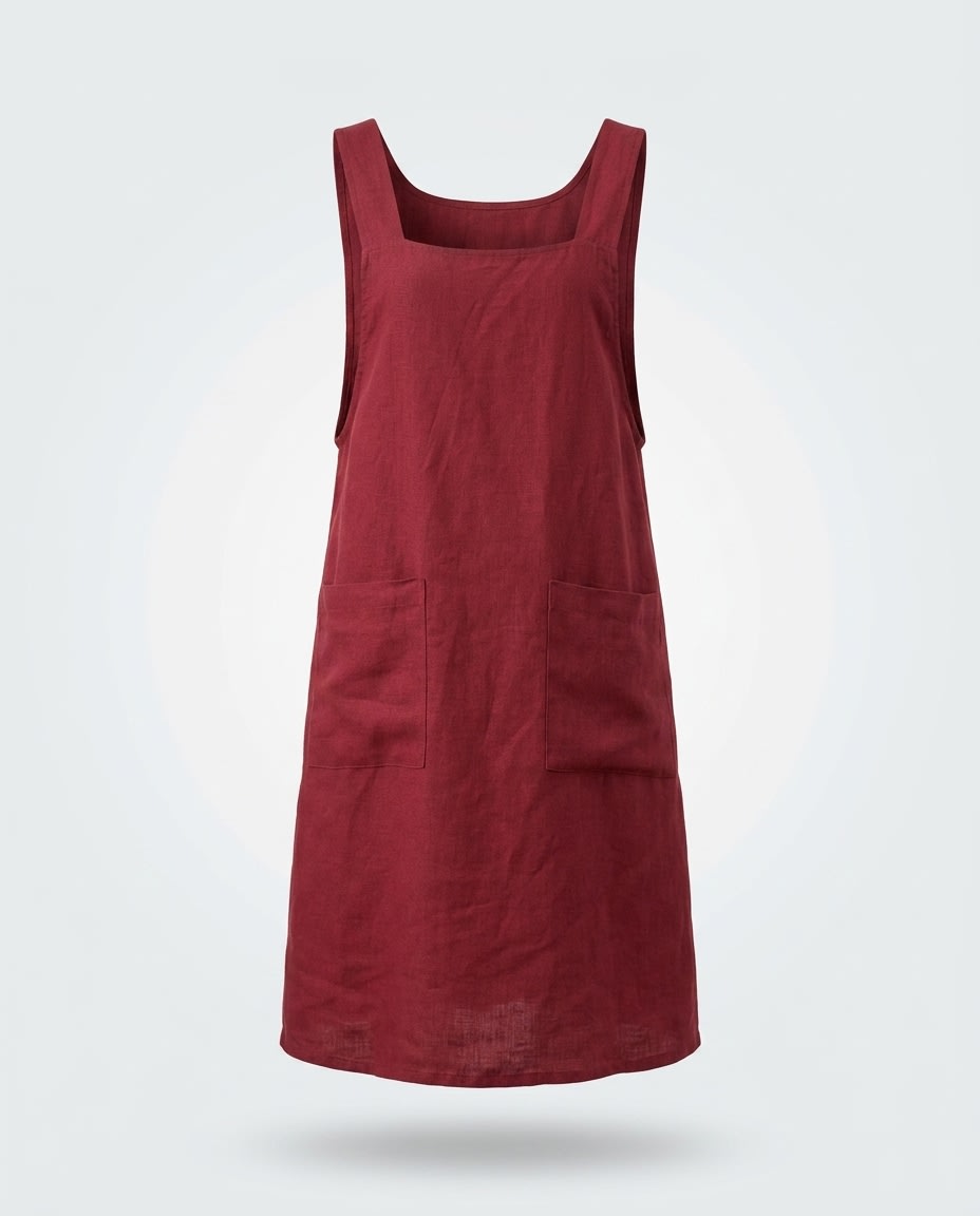 Crossback Pinafore Linen Apron Dress
