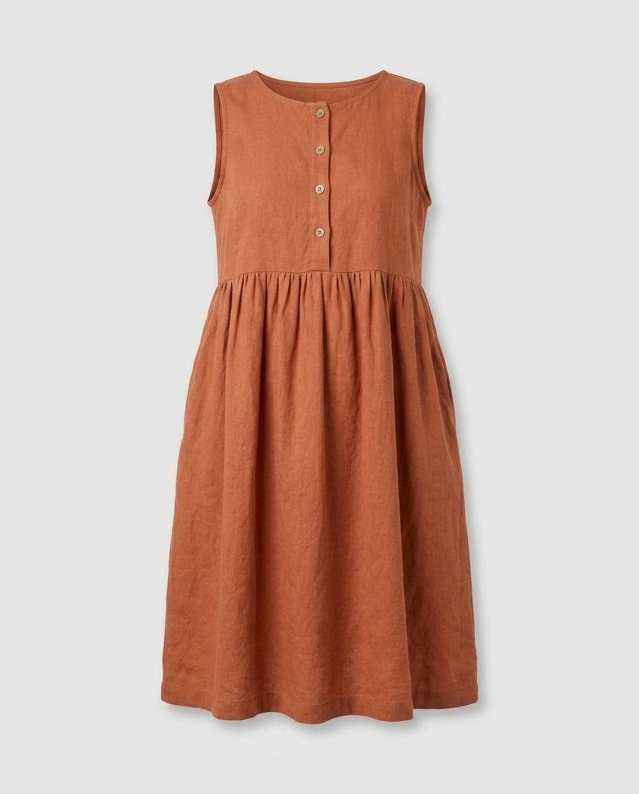 Maternity Linen Midi Dress