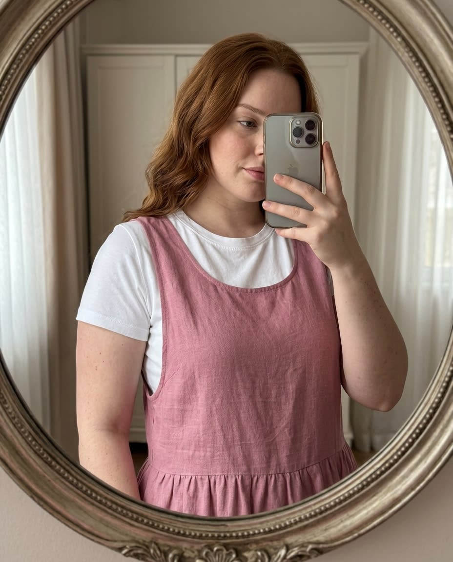 Sleeveless Linen Pinafore Pocket Dress