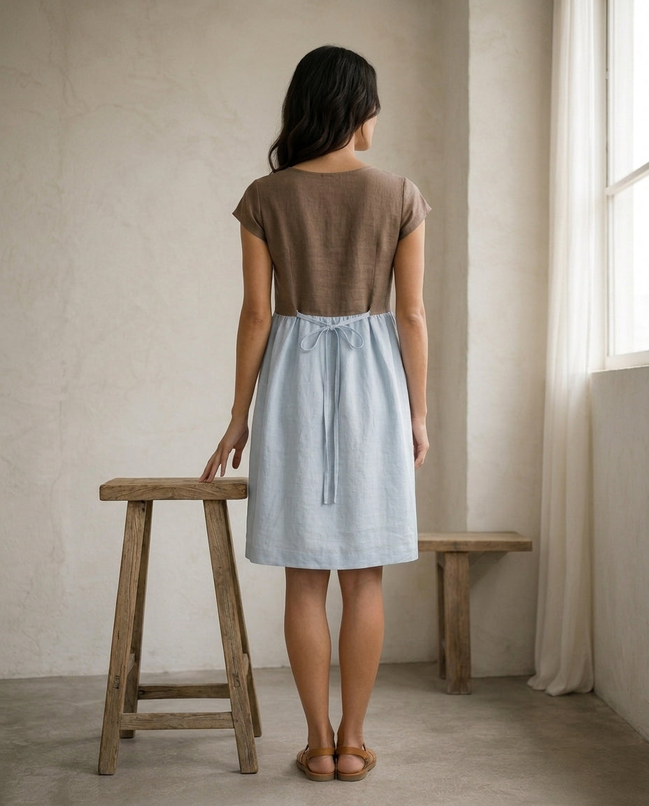 Linen Dress — Customizable Sleeve, Length & Color