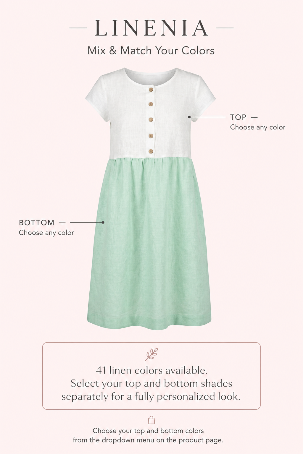 Linen Dress — Customizable Sleeve, Length & Color