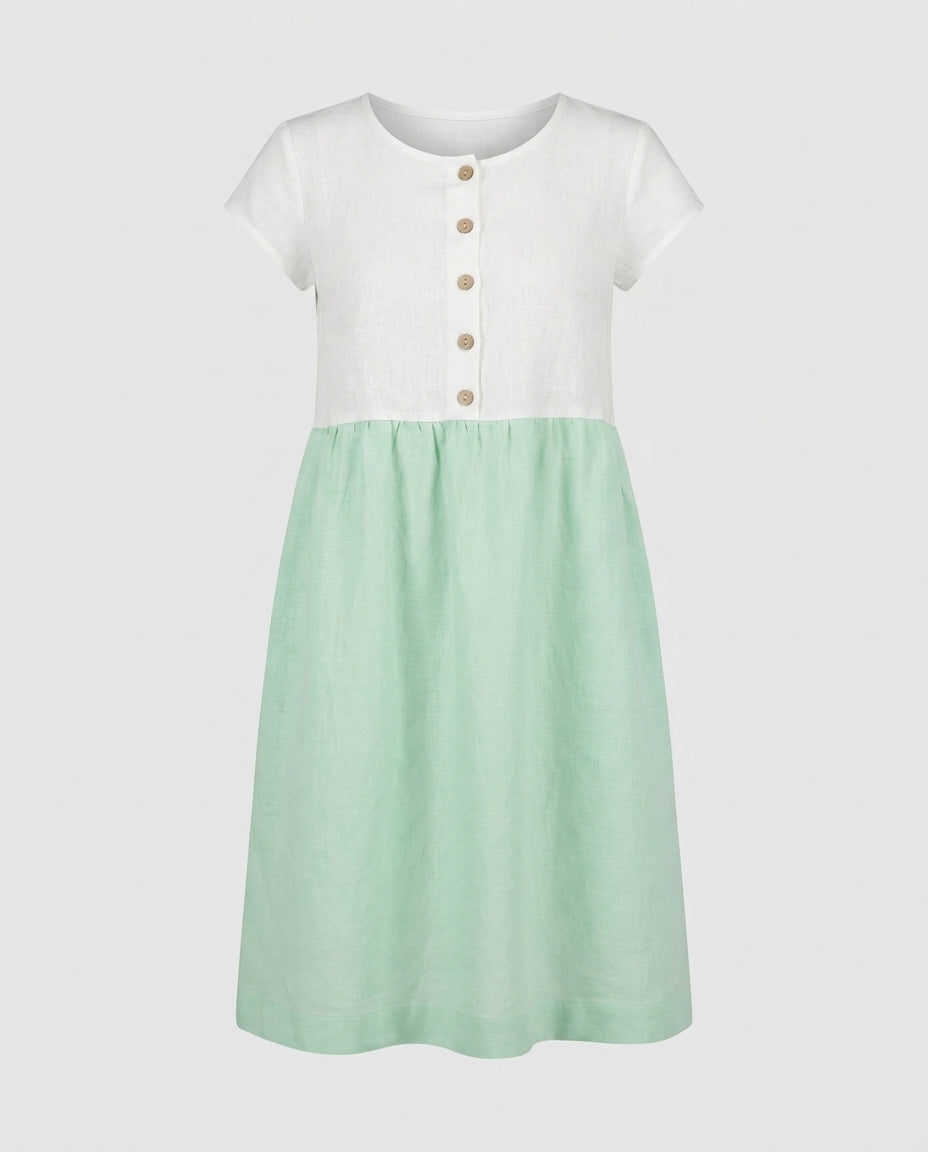 Linen Dress — Customizable Sleeve, Length & Color