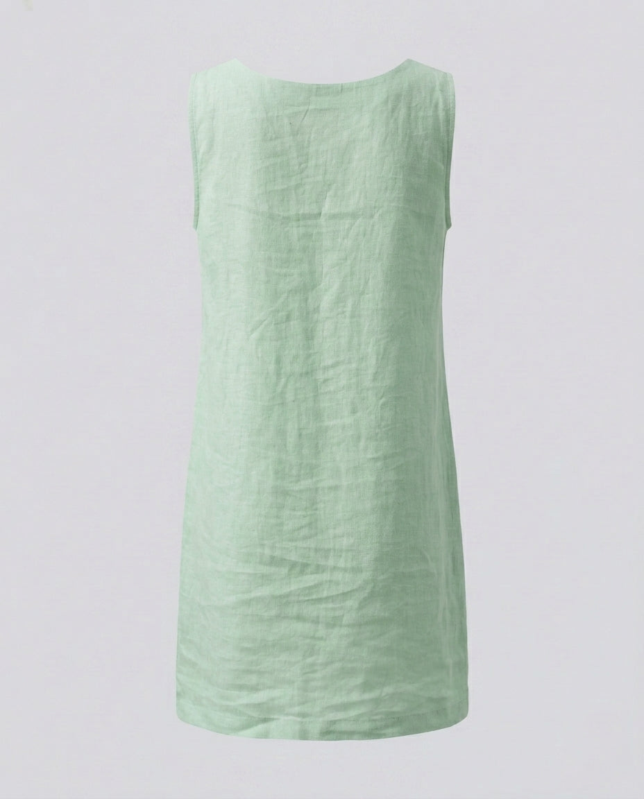 Linen Dress | Double Pocket Design