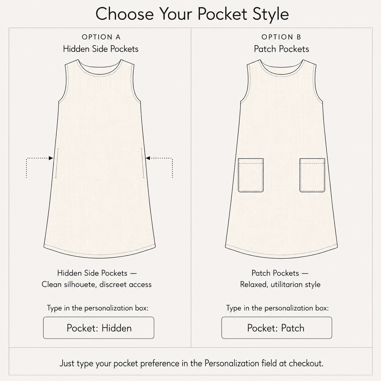 Linen Dress | Double Pocket Design