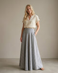Maxi Linen Skirt with Elastic Waistband
