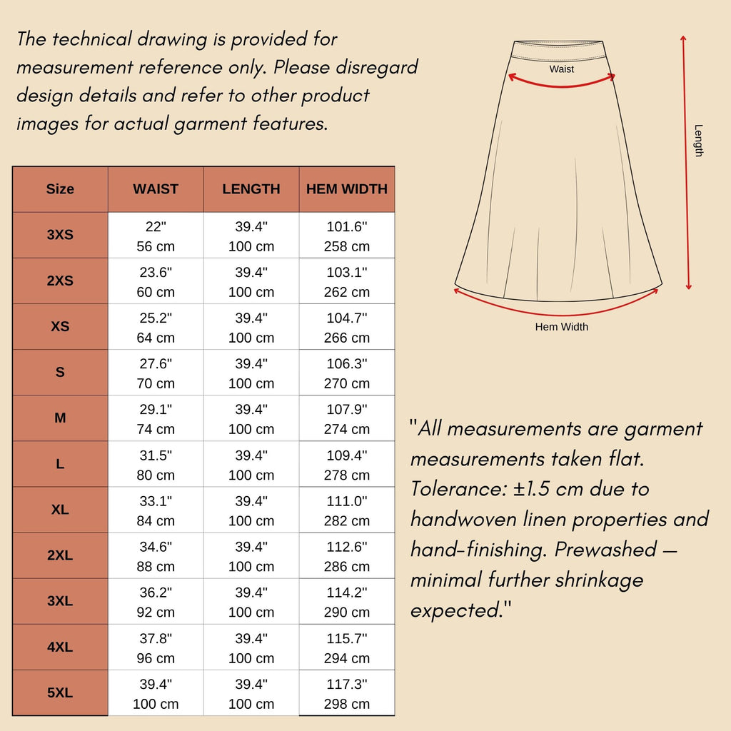 Maxi Linen Skirt with Elastic Waistband
