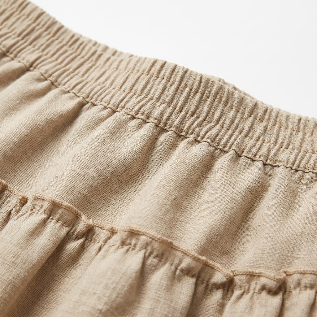 Tiered Ruffle Linen Mini Skirt