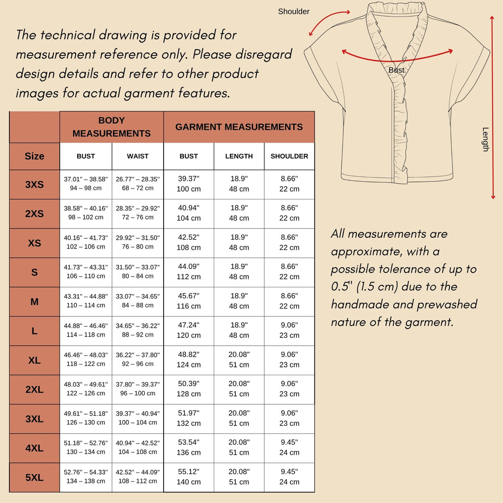 Ruffle Trim Linen Blouse