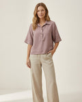 Linen Polo Blouse