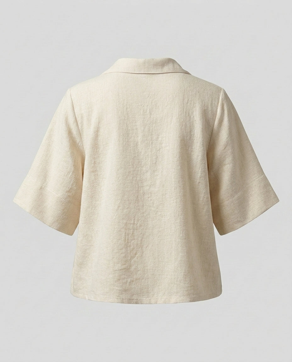 Linen Polo Blouse