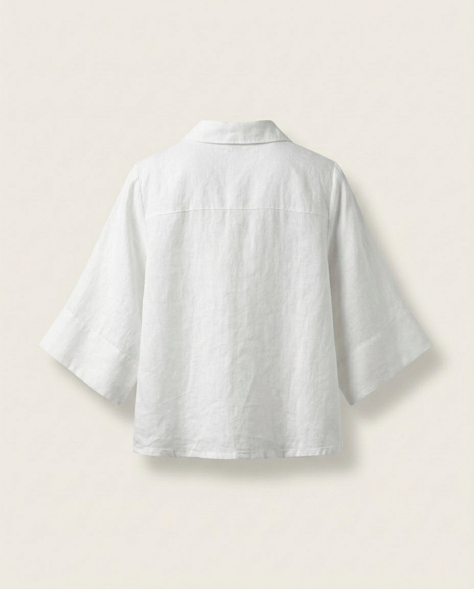 Wide-Sleeve Linen Shirt