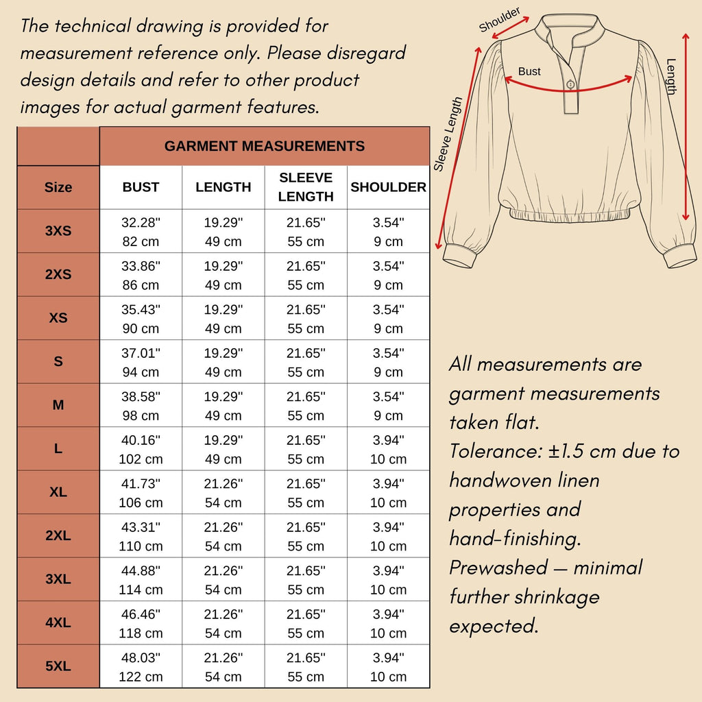 Puff Sleeve Cropped Linen Blouse