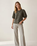 Puff Sleeve Linen Blouse