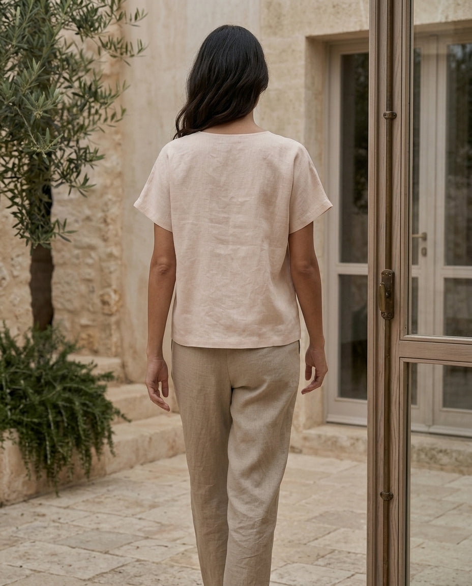 Linen Wrap Blouse