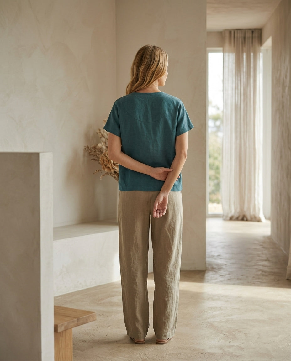 Linen Wrap Blouse