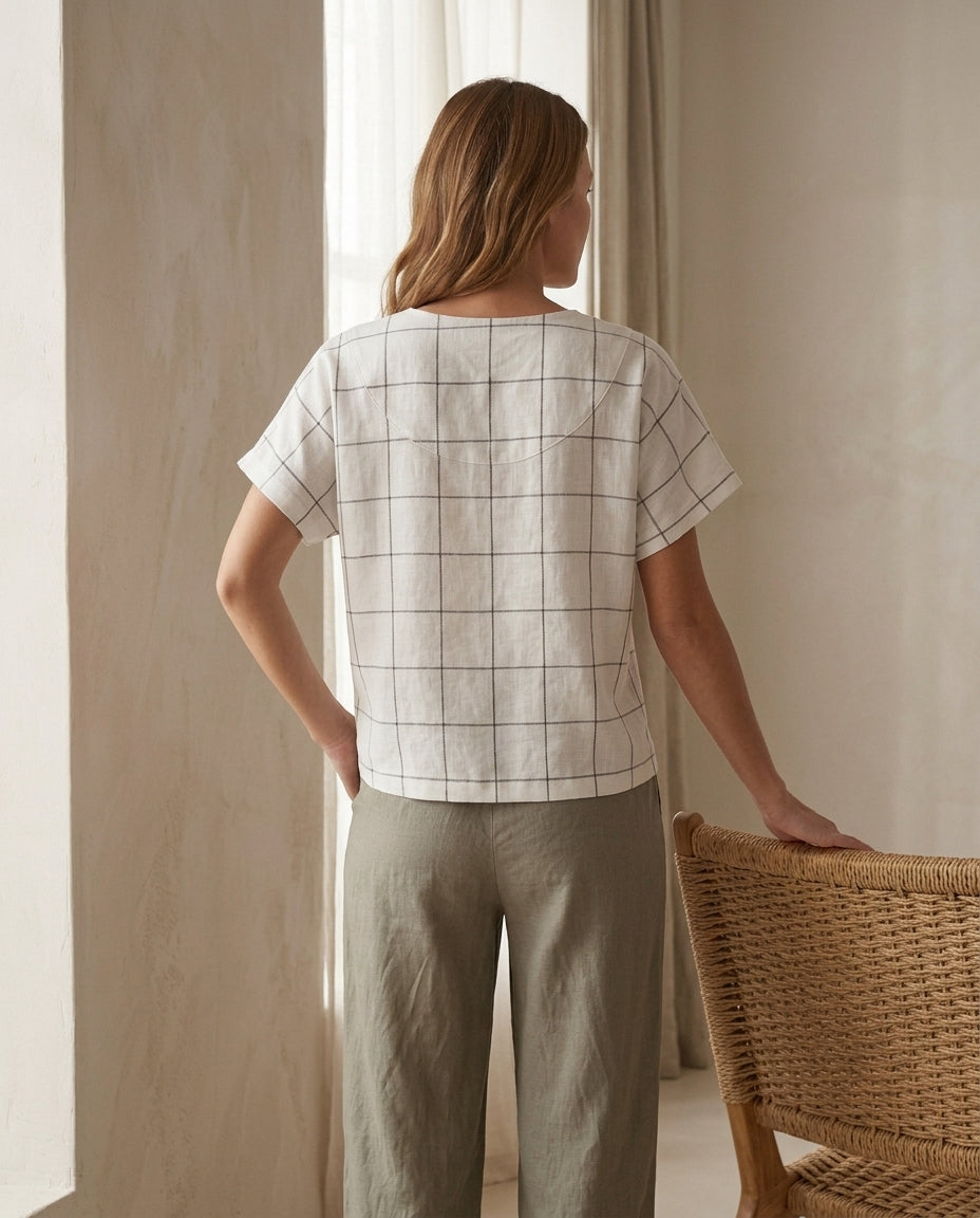 Linen Wrap Blouse