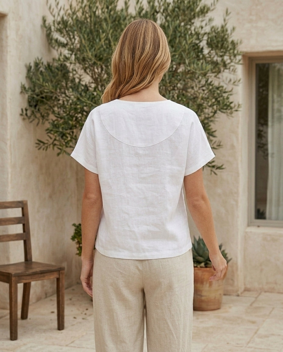 Linen Wrap Blouse