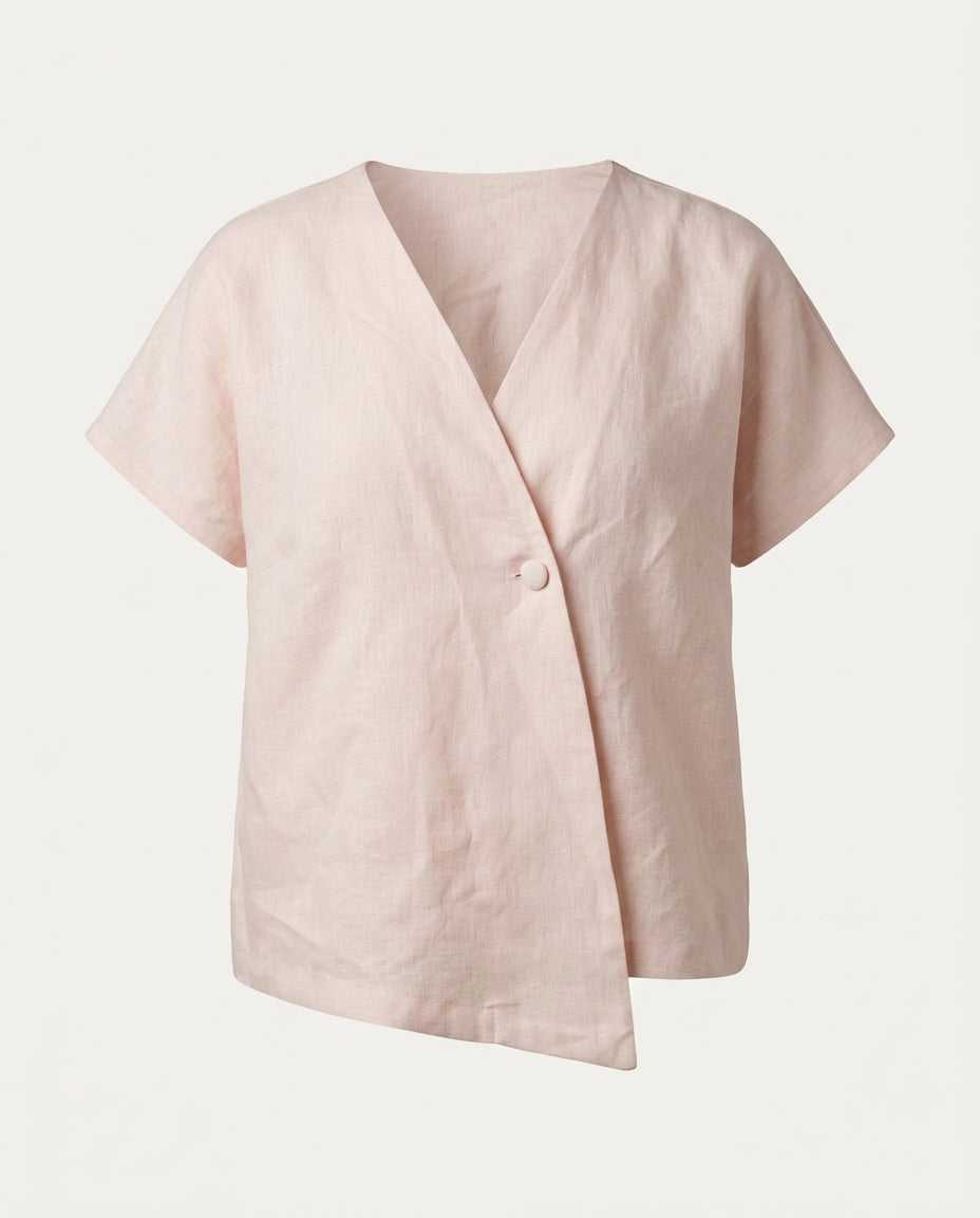 Linen Wrap Blouse