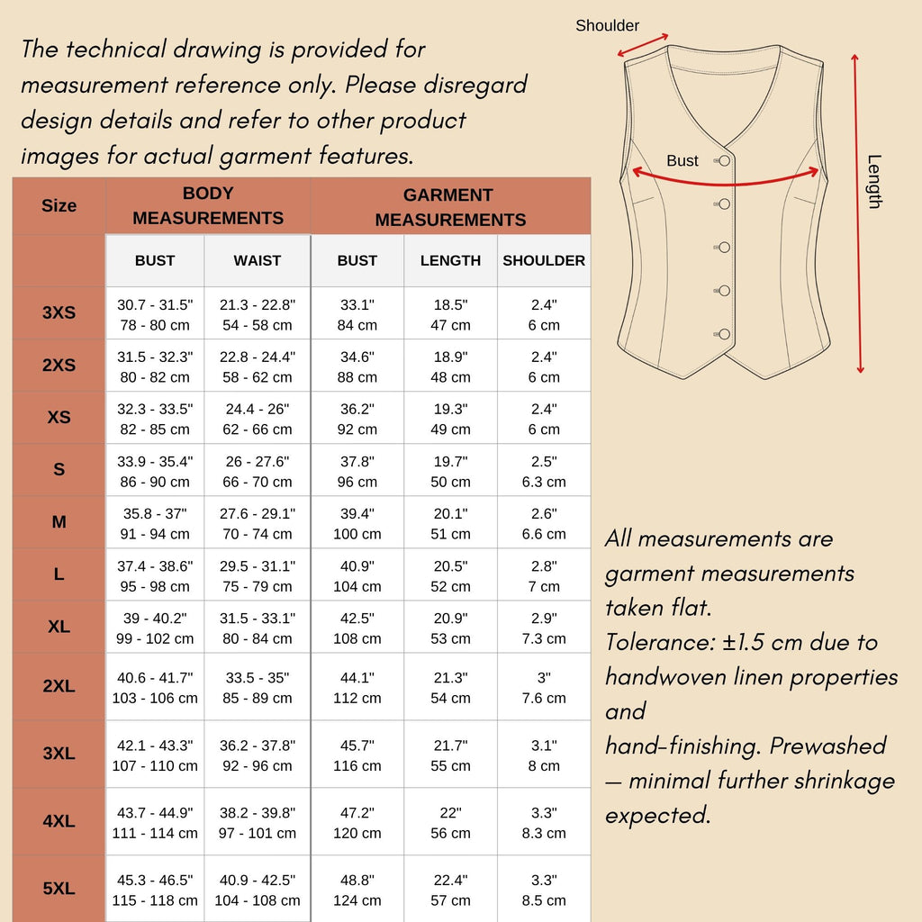 Women's Linen Button-Up Vest