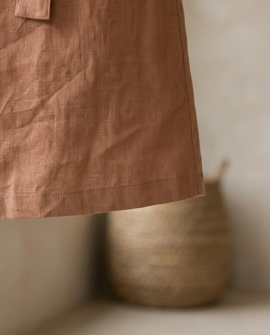 Sleeveless Linen Wrap Dress