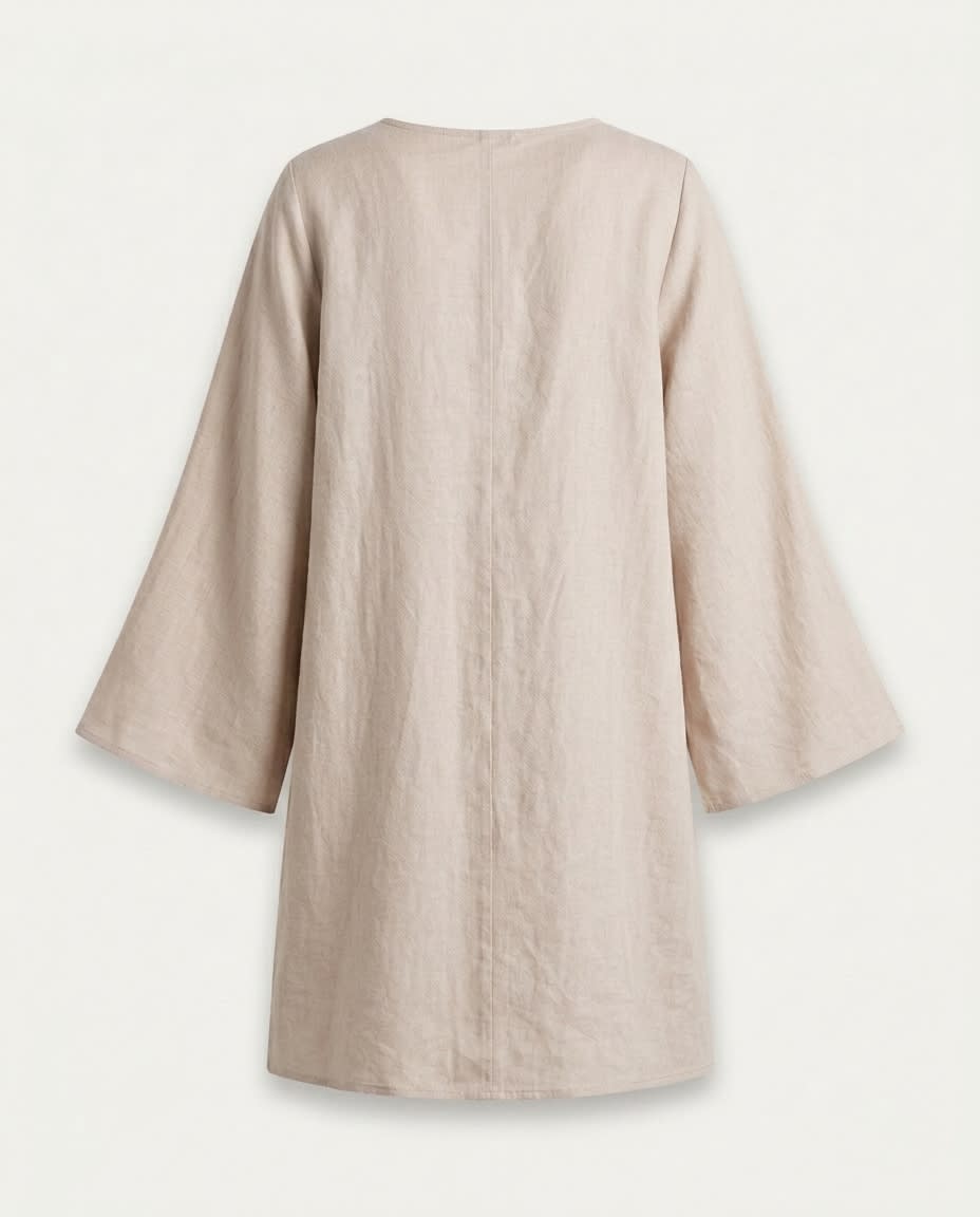 Tie-Front Bow Linen Tunic