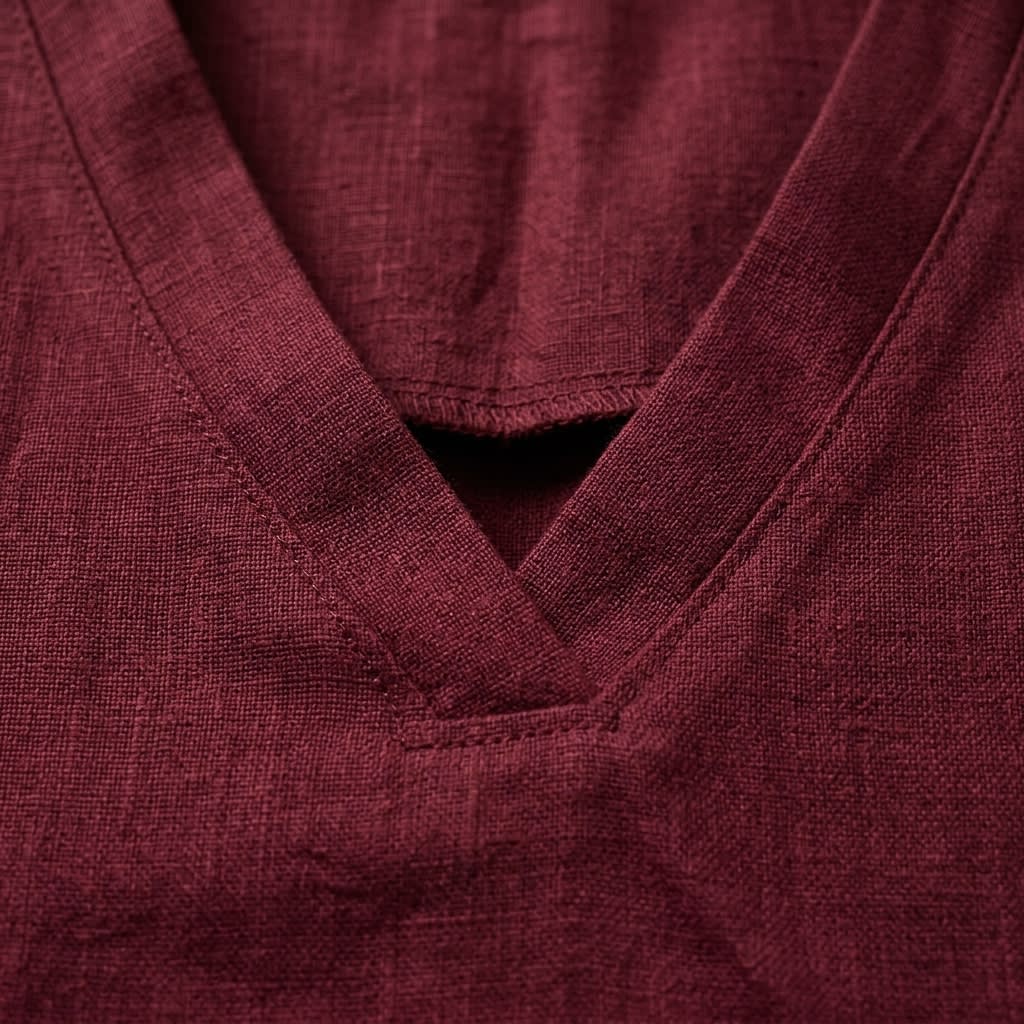 V-Neck Linen Scrub Top