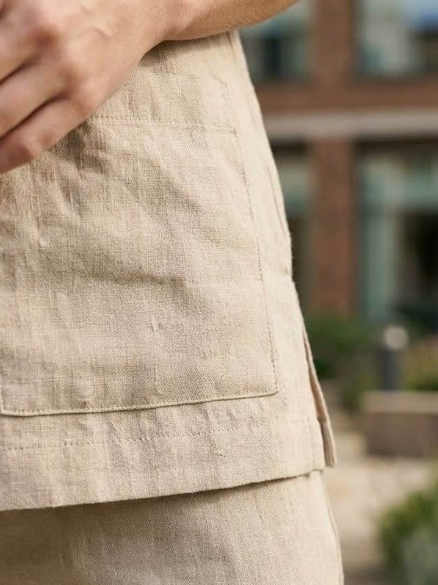 V-Neck Linen Scrub Top