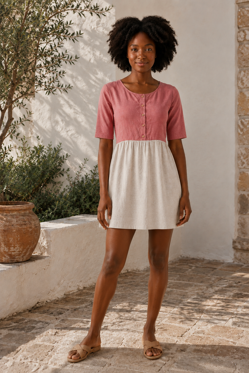 Linen Dress — Customizable Sleeve, Length & Color