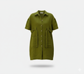 Elbow Sleeve Linen Tunic Dress