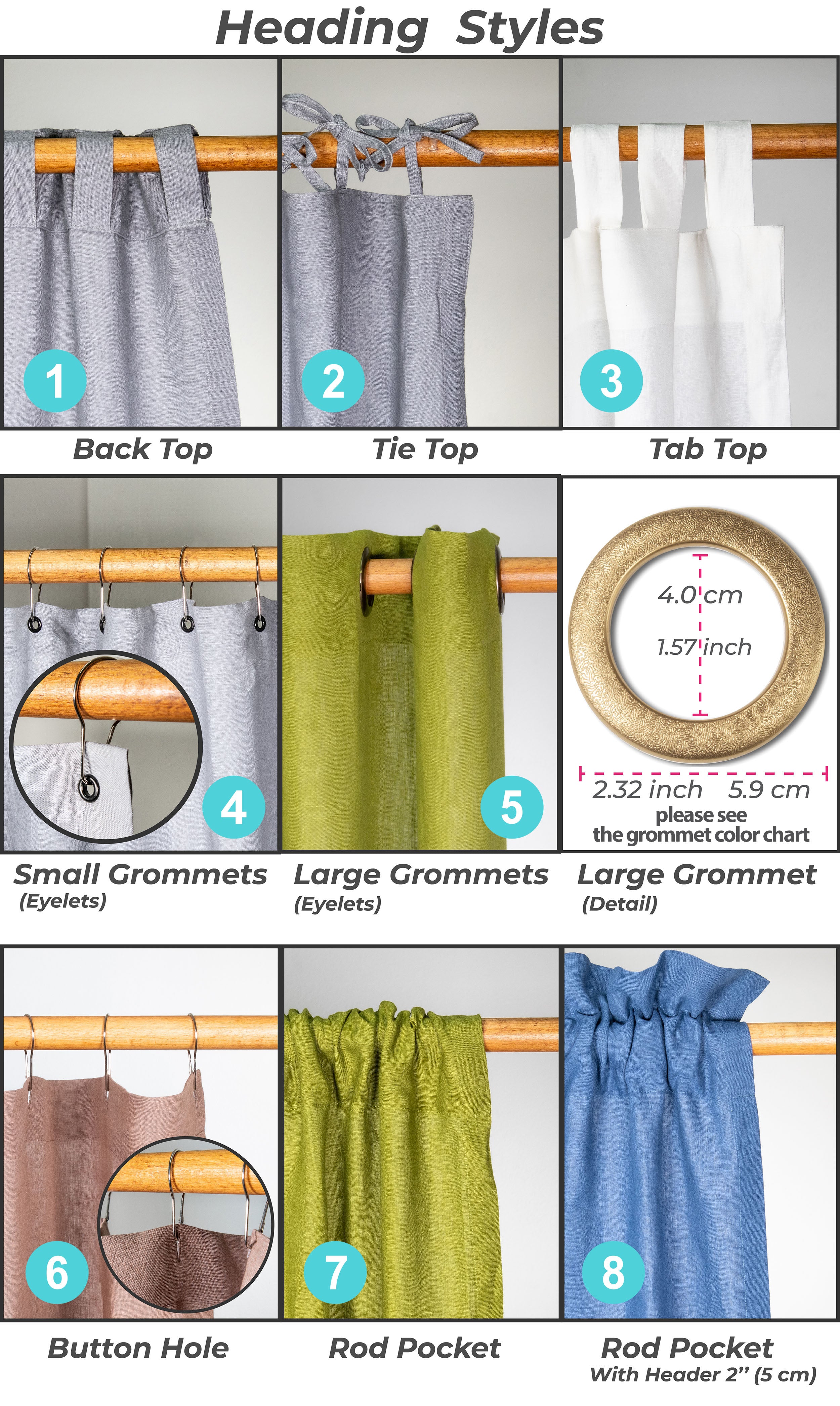 Linen Curtain with Large Grommets