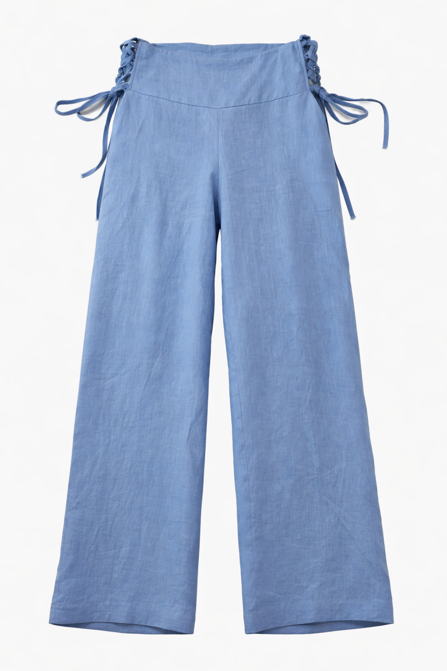 Linen Pants with Side Tie Detail