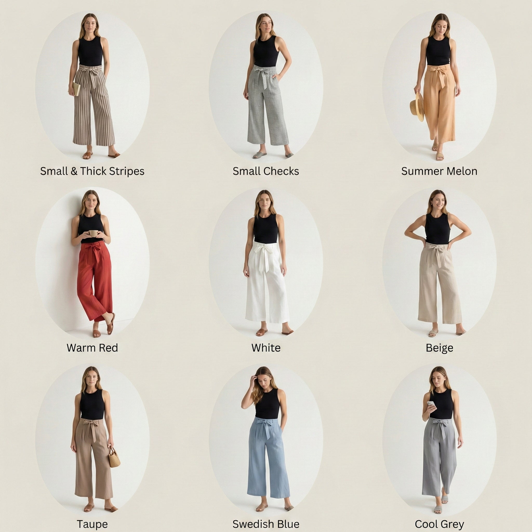 Wide-Leg Linen Pants with Belt