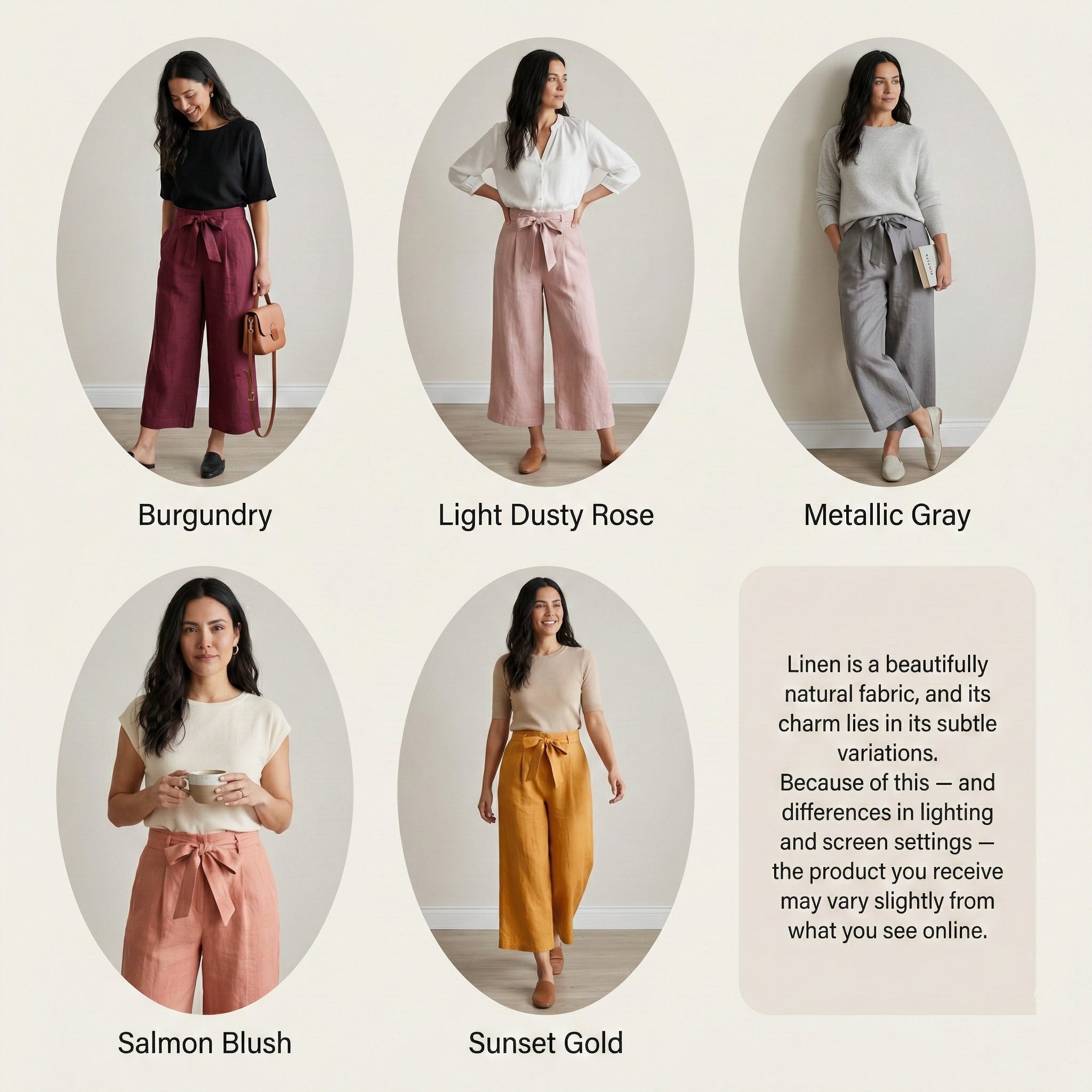 Wide-Leg Linen Pants with Belt