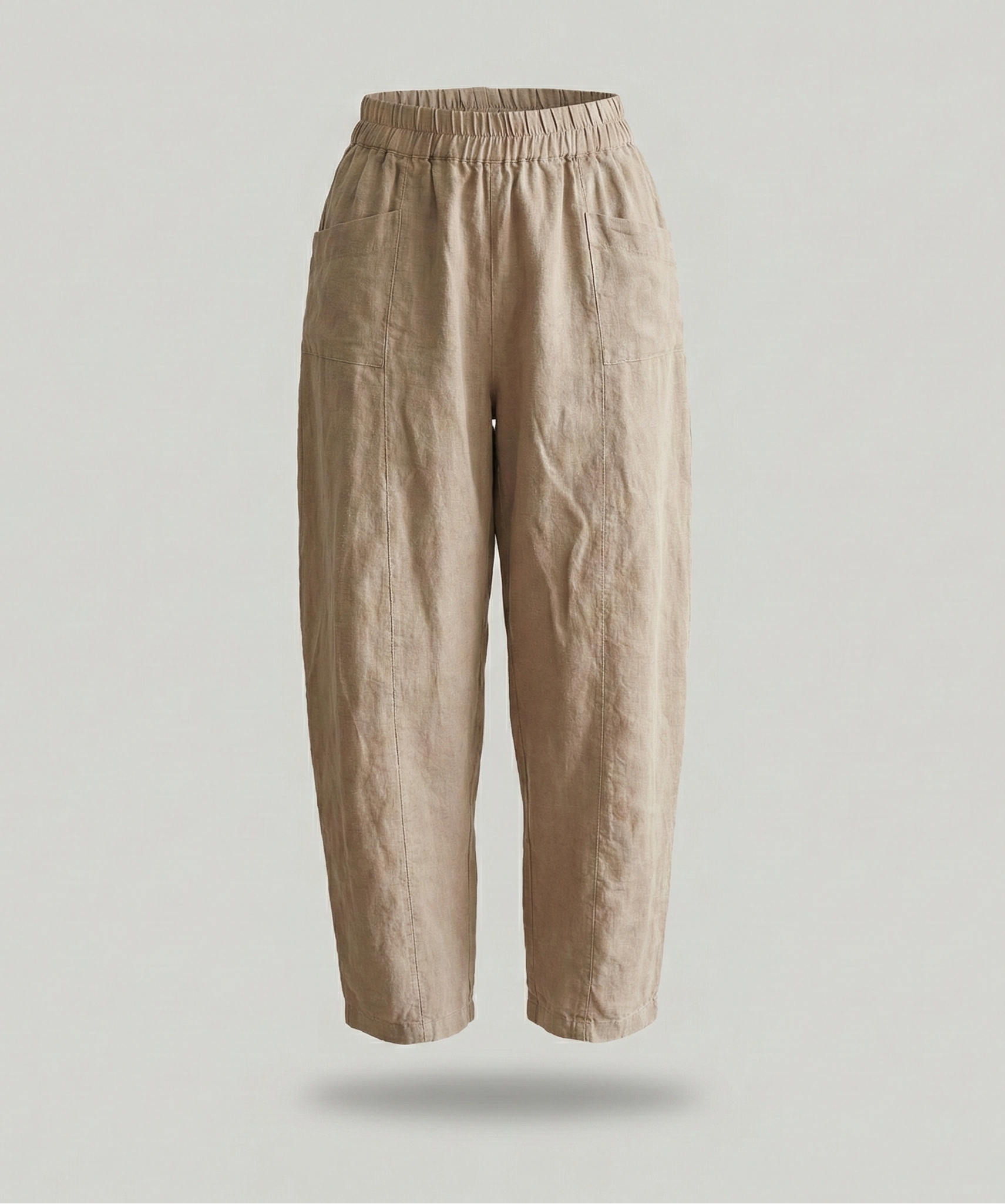 High-Waisted Relaxed Linen Pants with Pockets