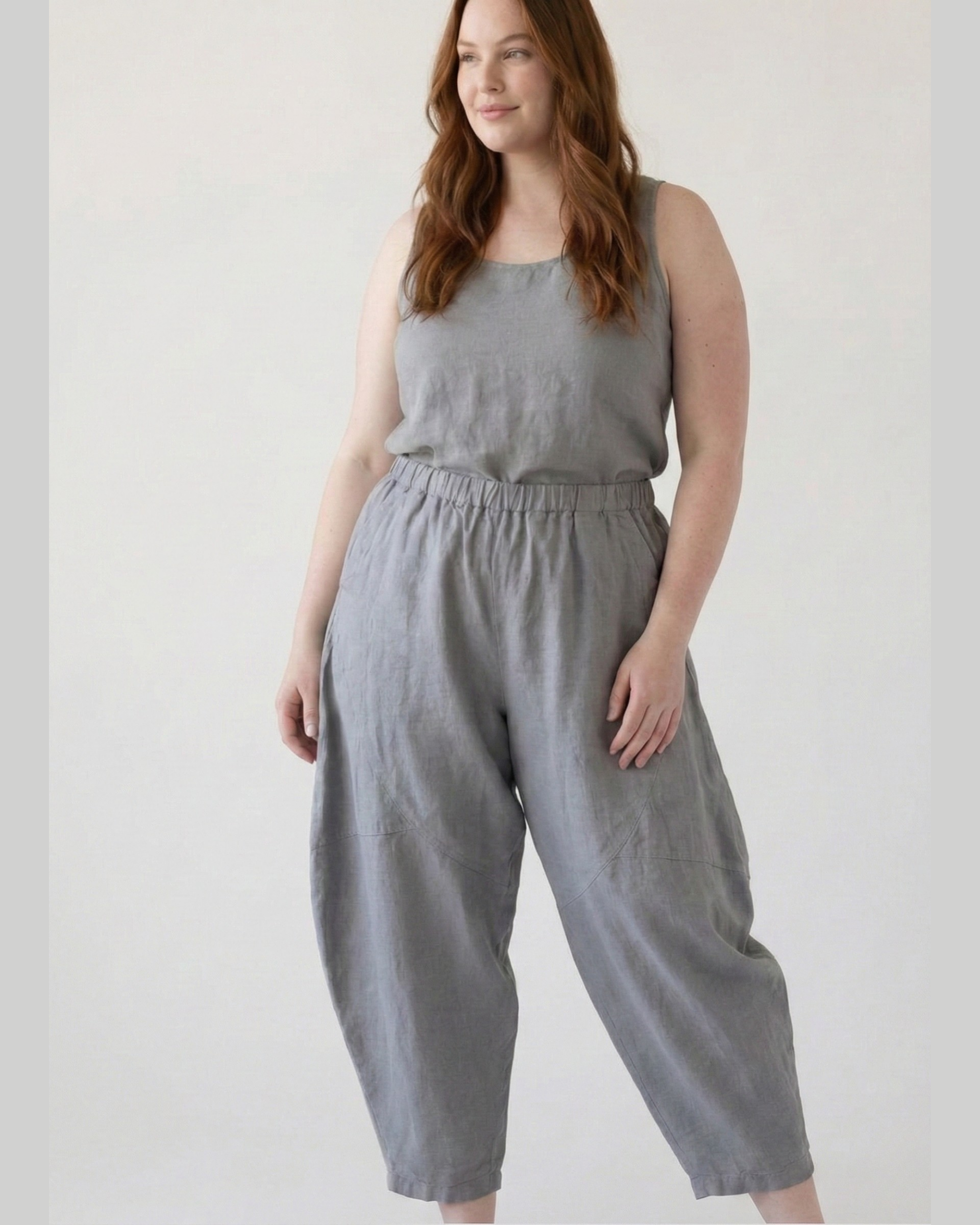 High-Waisted Relaxed Linen Pants with Pockets