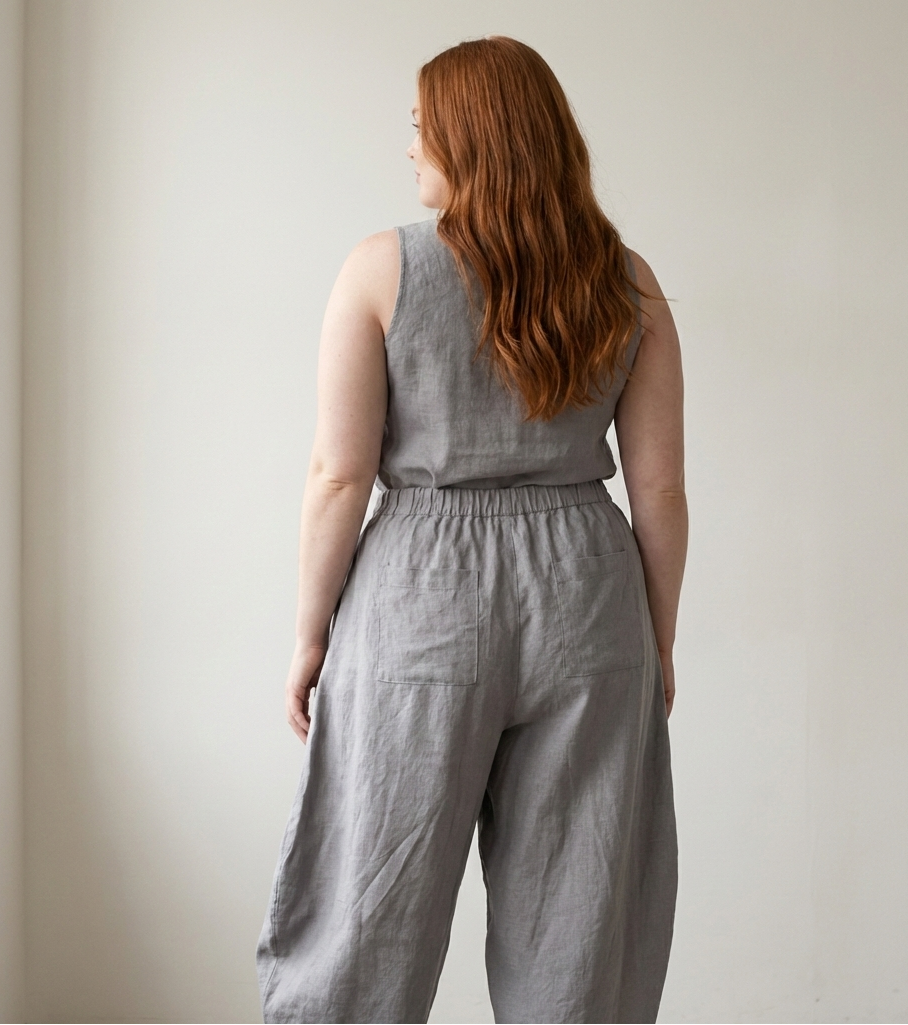 High-Waisted Relaxed Linen Pants with Pockets
