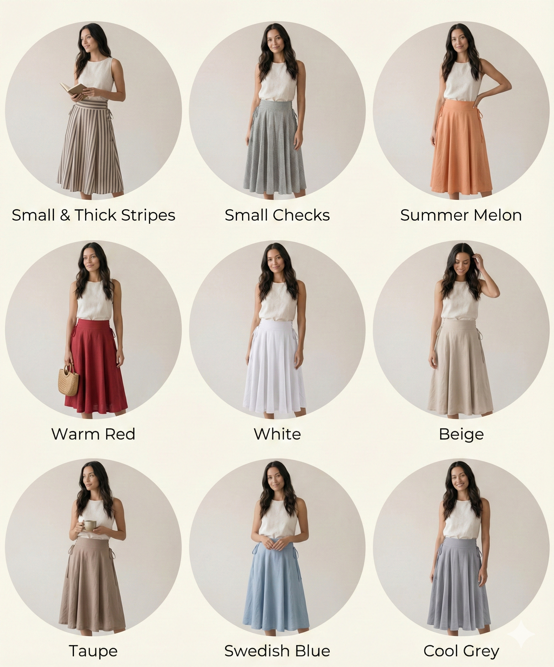 Side Lace-Up Linen Midi Skirt