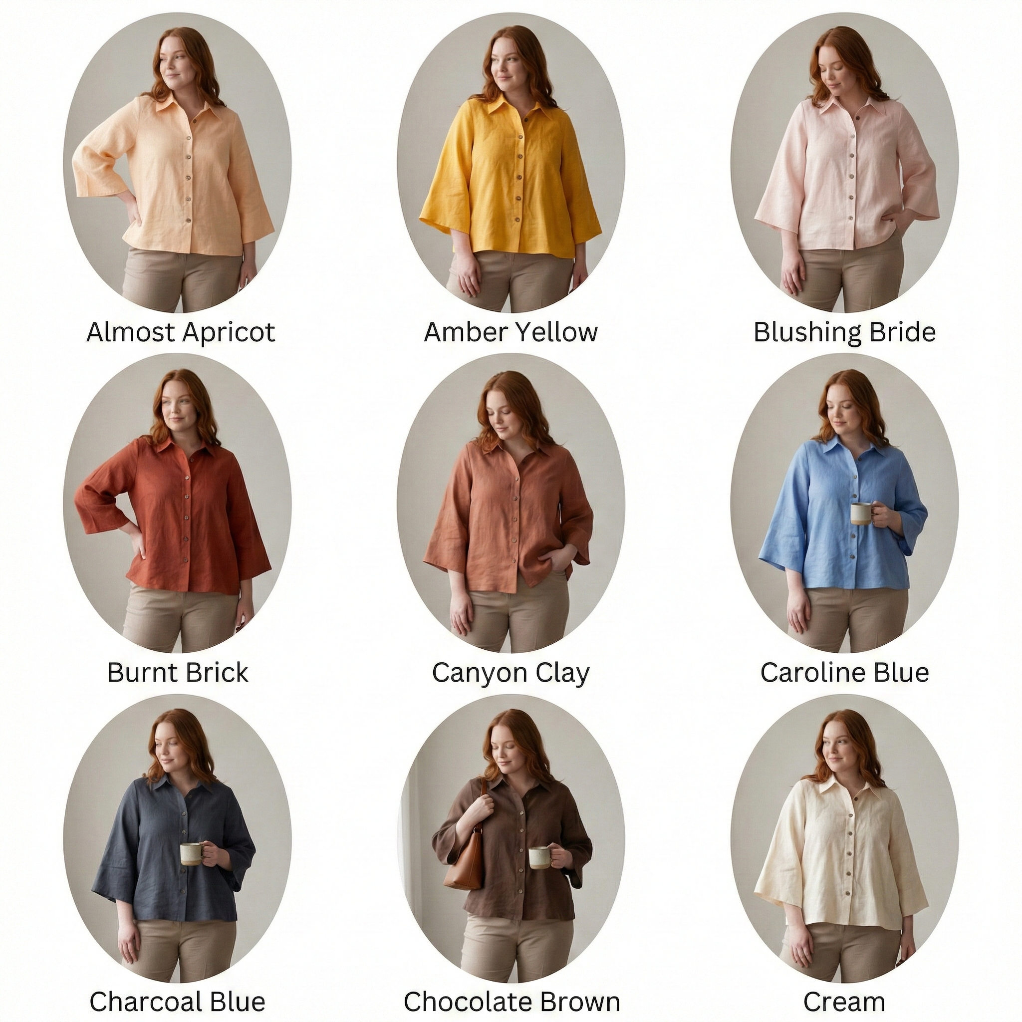 Linen Blouse with Batwing Sleeves