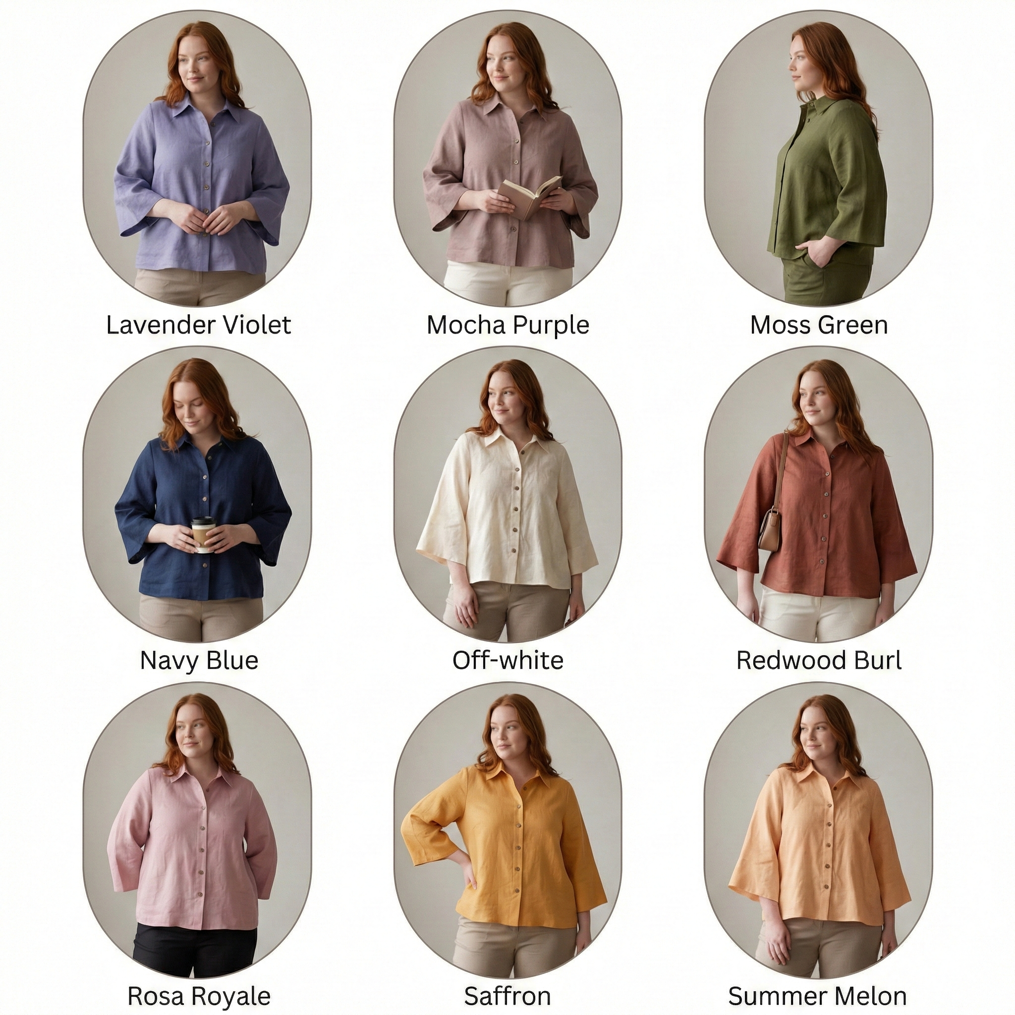 Linen Blouse with Batwing Sleeves